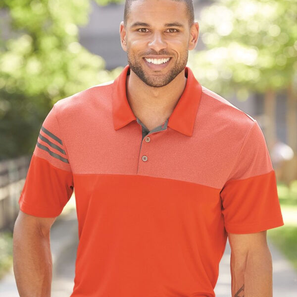 Men's Heathered 3-Stripes Colorblocked Polo Thumbnail