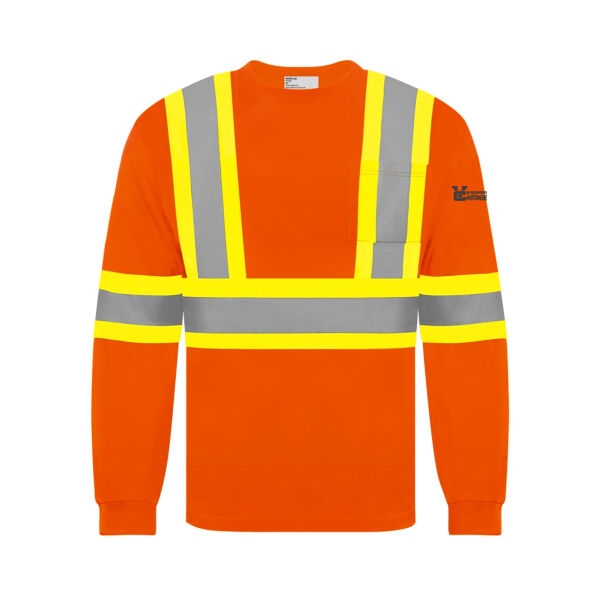 VC - Long Sleeve Polyester Traffic T-Shirt, 4″ Refl. Tape Thumbnail
